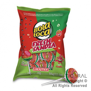 GOLO CHUPETIN BOLALOCA FRESH SANDIA PARTY X 24 UNIDADES (16GR C/U) x 1